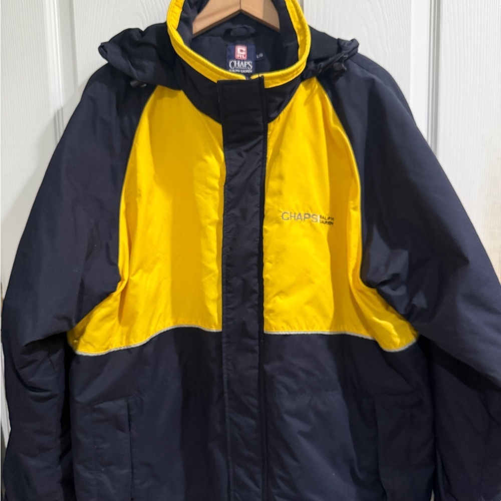 VTG Chaps Ralph Lauren Men's Yellow Navy Sailing Boating Coastal Windbreaker